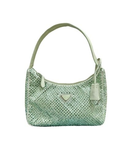 SAGE GREEN PRADA RHINESTONE PURSE