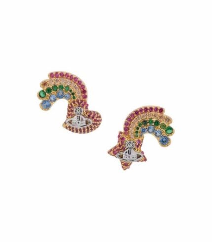 VIVIENNE WESTWOOD RAINBOW ORB STUD EARRINGS