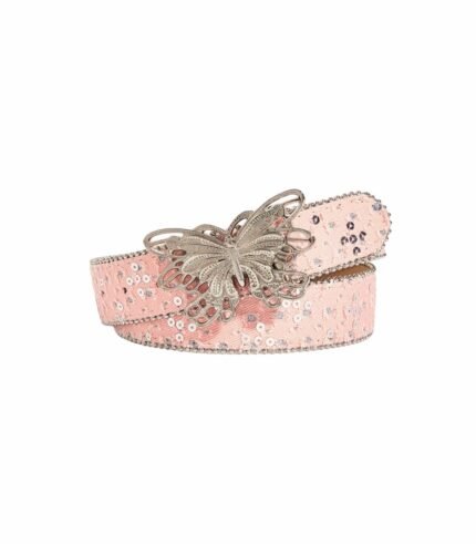 Y2K PINK GLITTER BUTTERFLY BELT