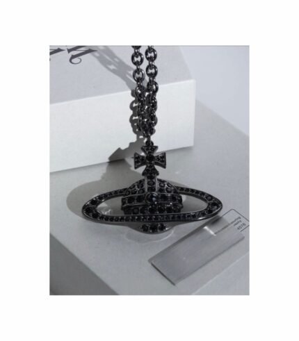 VIVIENNE WESTWOOD BLACK ORB NECKLACE