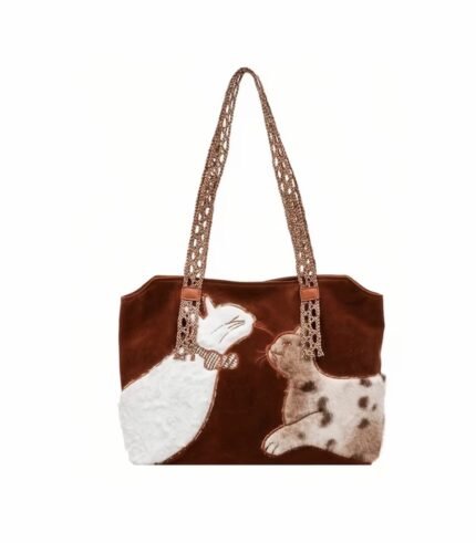 FLUFFY CAT SHOULDER TOTE BAG